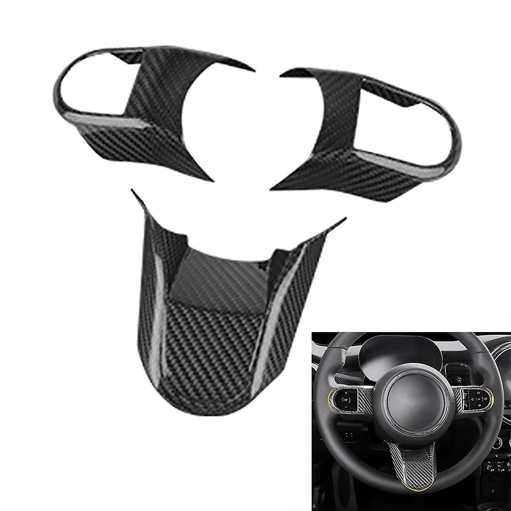 3pcs Car Carbon Fiber Steering Wheel Panel Cover Trim Decoration A