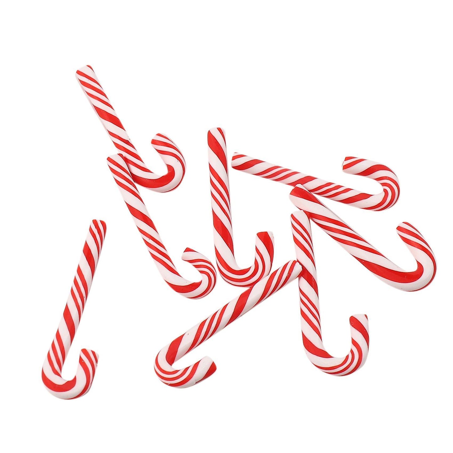 50pcs Red and White Handmade Christmas Candy Cane Miniature Dollhouse