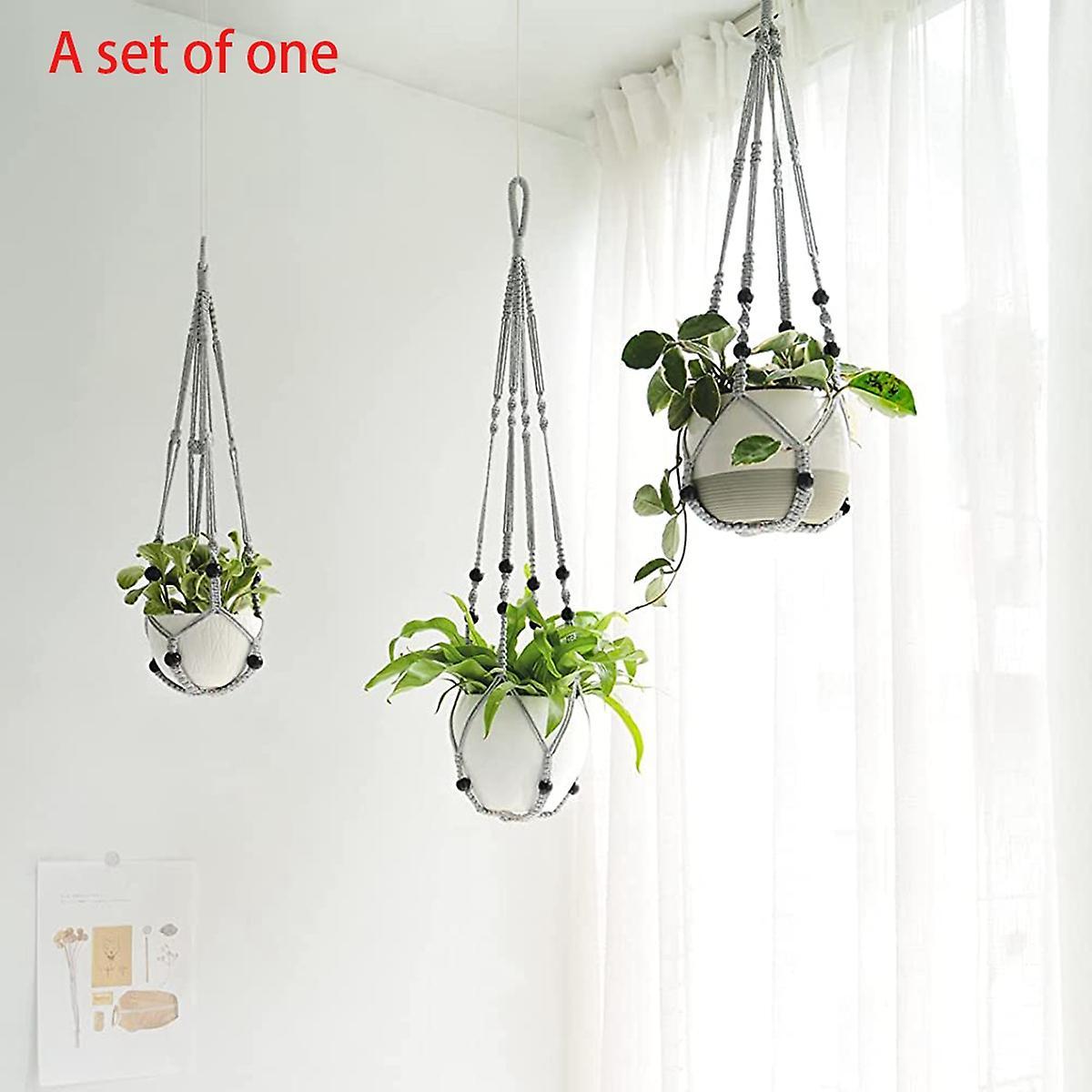 Plant Hook Indoor Hanging Flowerpot Basket Grey