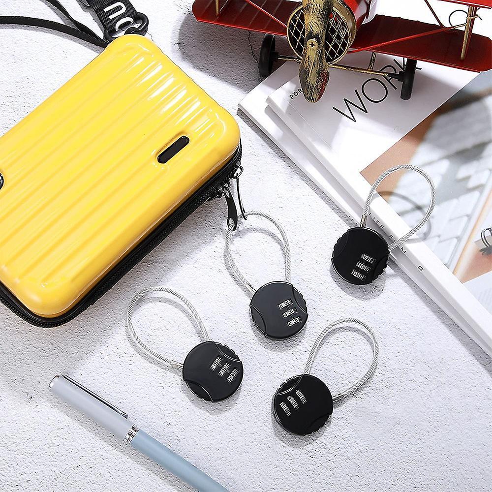 4 Pieces 3 Digit Padlock for School Gym Locker, Sports Locker, Fence