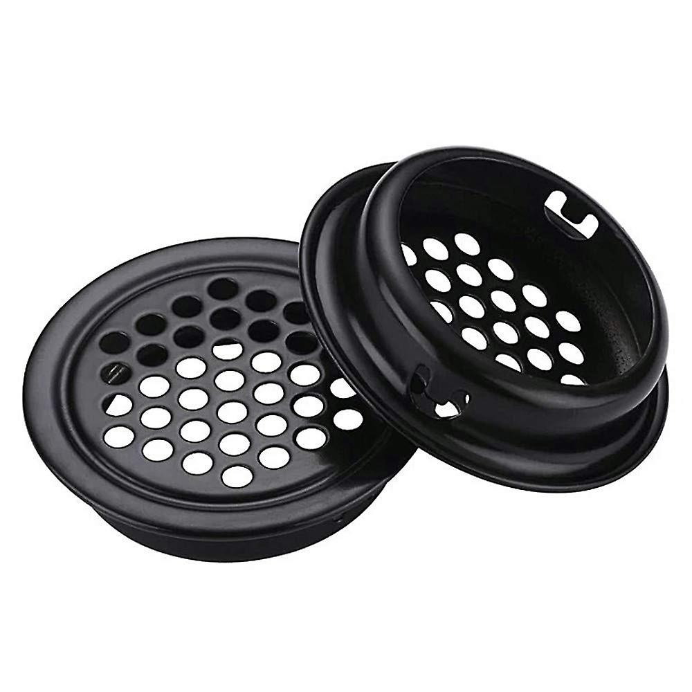 Round Ventilation Grille 35mm 30 Pieces Black for Cabinet Wardrobe