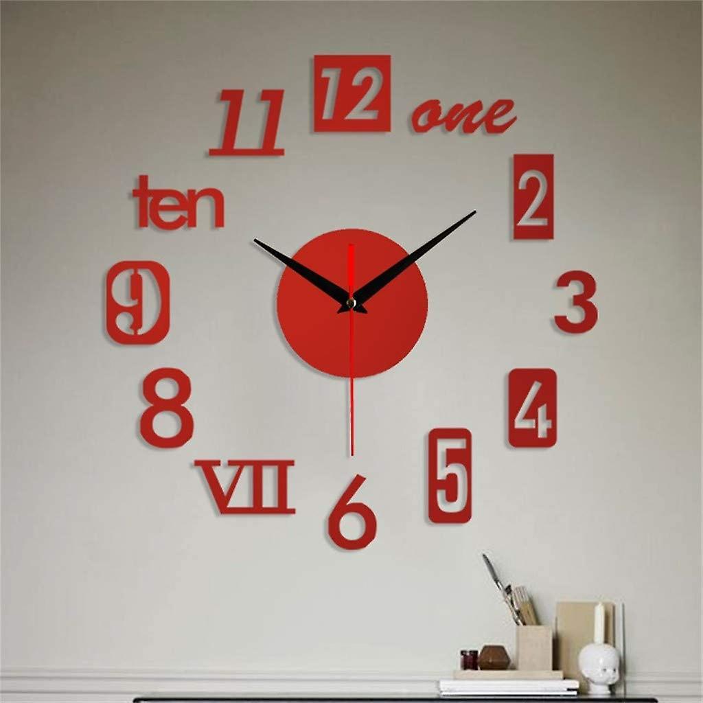 Diy Wall Clock - 3d Mirror Decor,wall Sticker Clock Home Decor Black