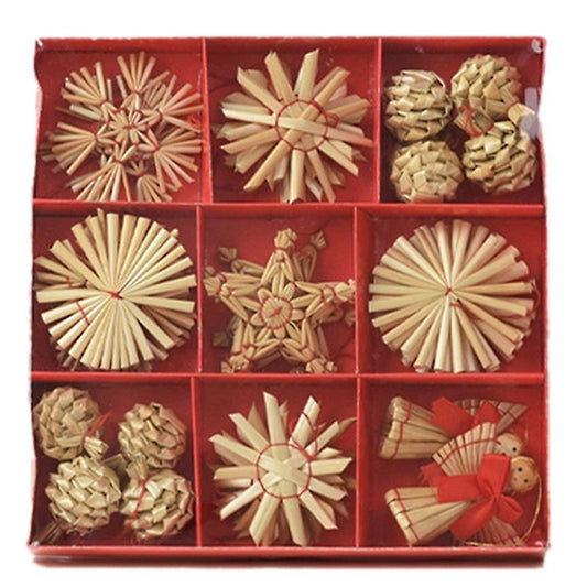 1set Christmas Straw Pendant Christmas Tree Ornaments B