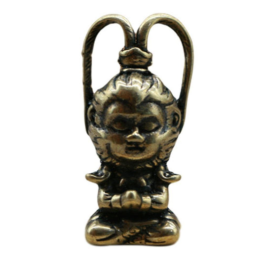 Copper Monkey King Figurine Sun Wukong Statue Fish Tank Ornaments
