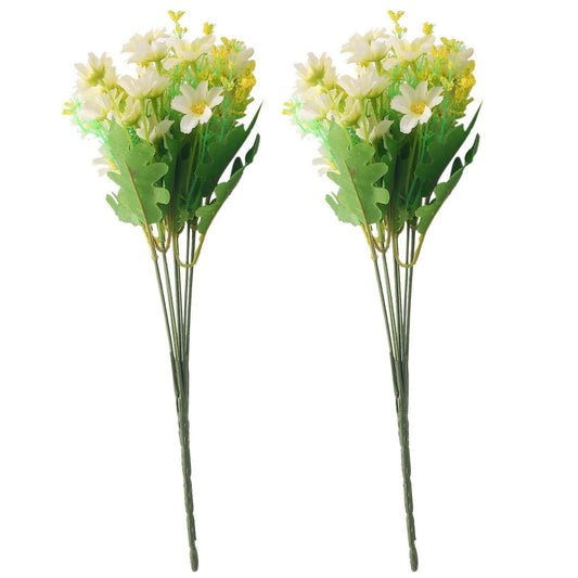 Artificial Fake Daisy Flower Indoor Outdoor Hanging (white Green)