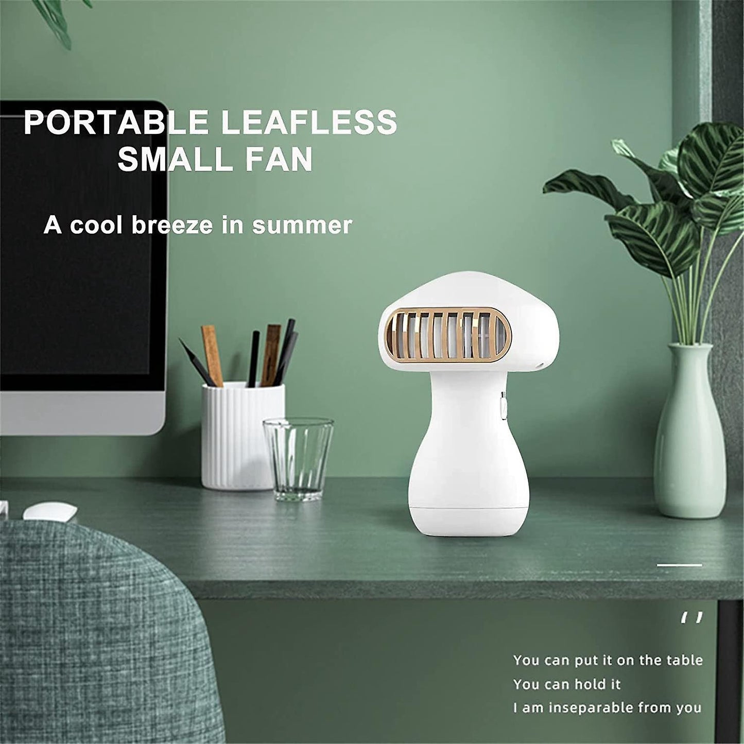 500 Mah Battery Usb Rechargeable Fan for Office Camping Outdoor,white