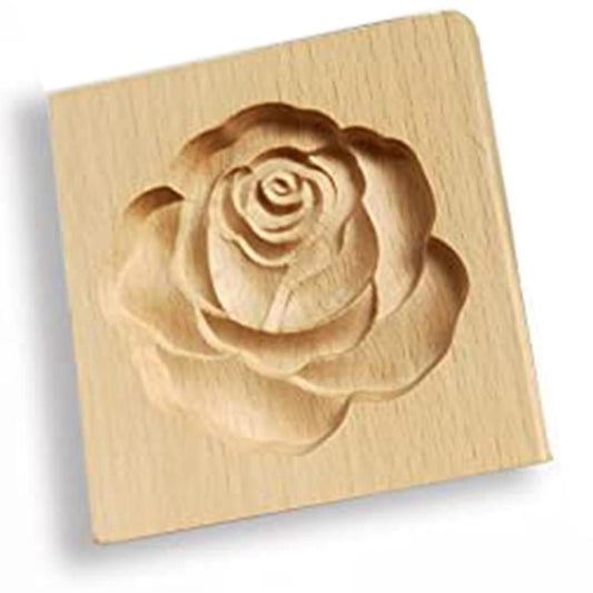 Wooden Cookie Mold Shortbread Mold Diy Cookie Mold 3d Wooden(rose)