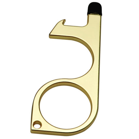 Non-contact Keychain Press Screen Isolation Bottle Opener, Gold