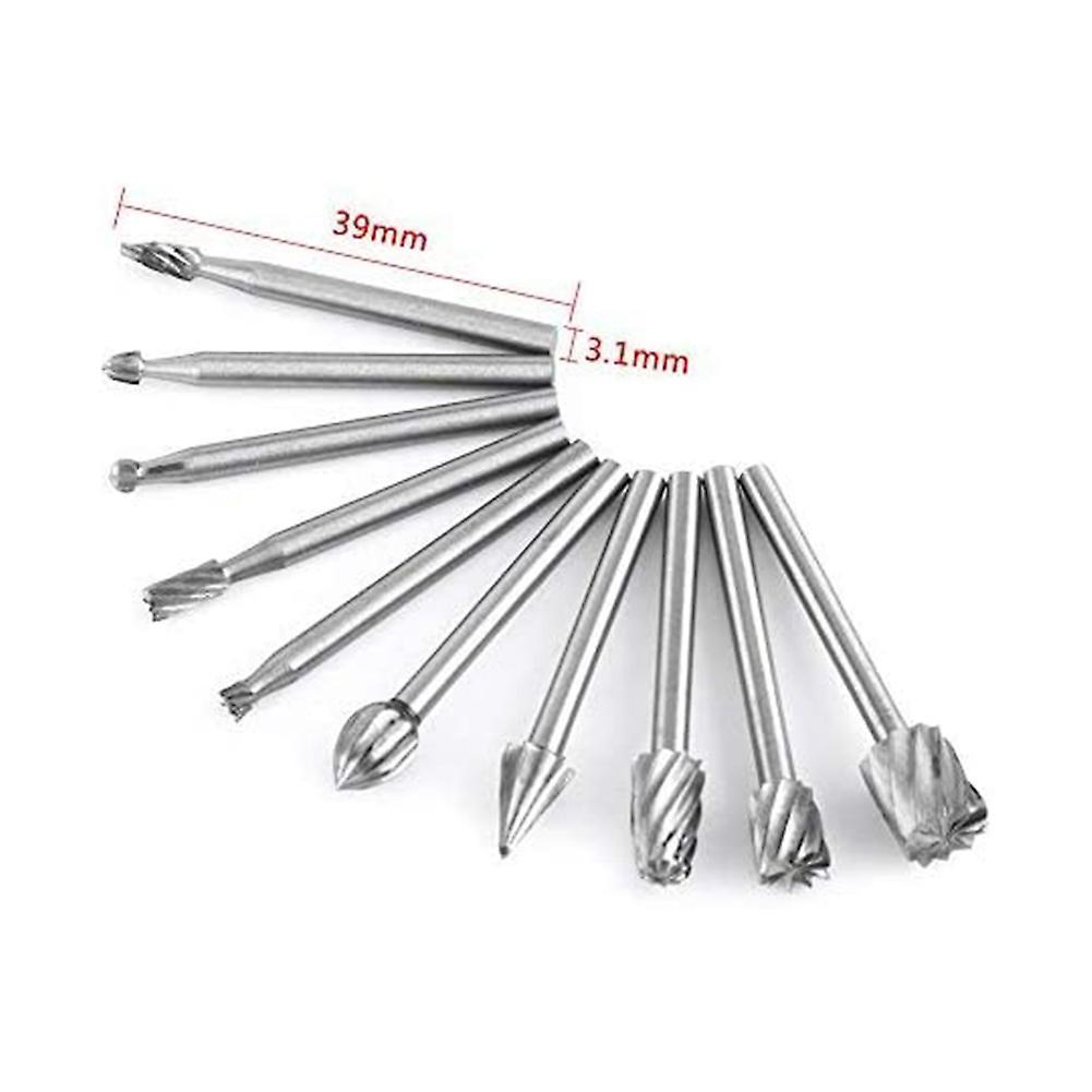 10-piece Set Of High-speed Steel Rotary File Woodworking Engraving