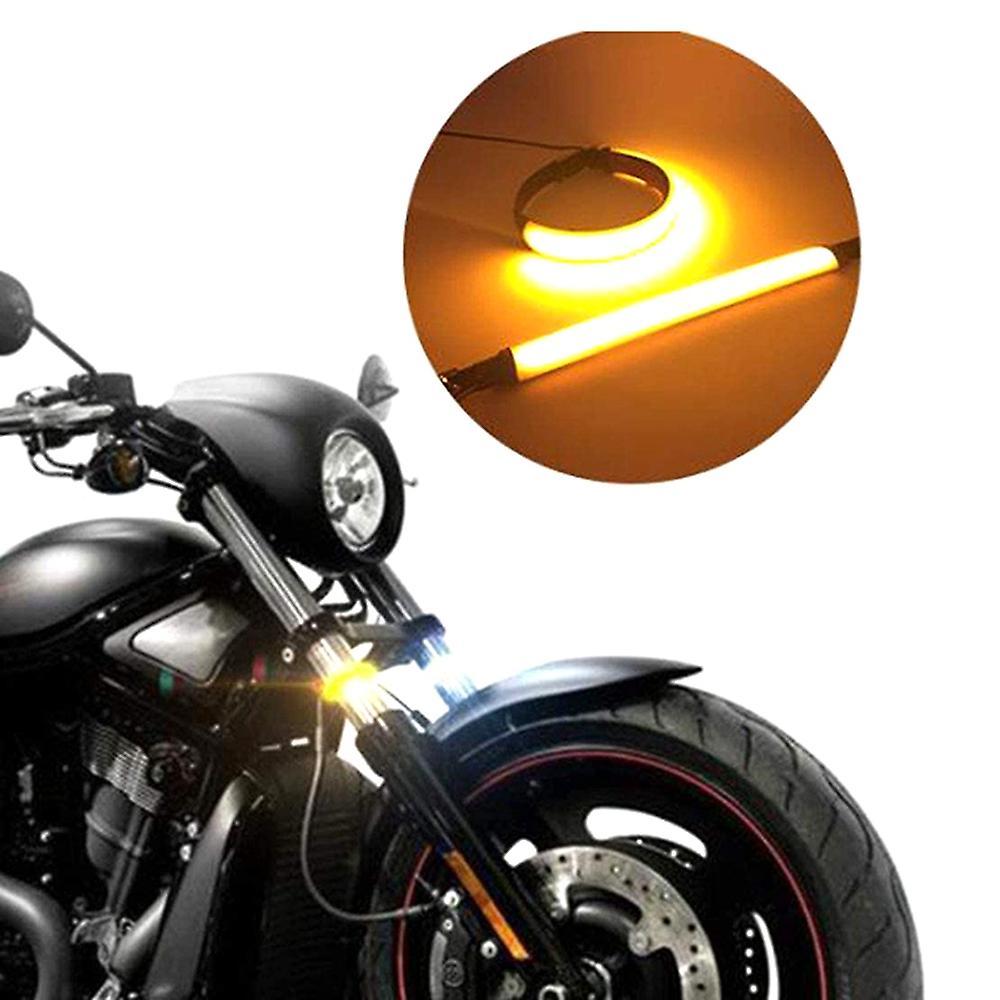 Universal Motorcycle Fork Led Turn Signal Strip Lights Kit