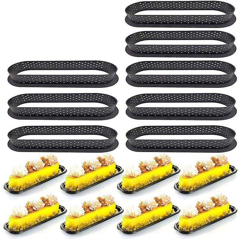 Oval Shape Cake Ring Plastic Perforated Diy Dessert Mould 8 Pcs