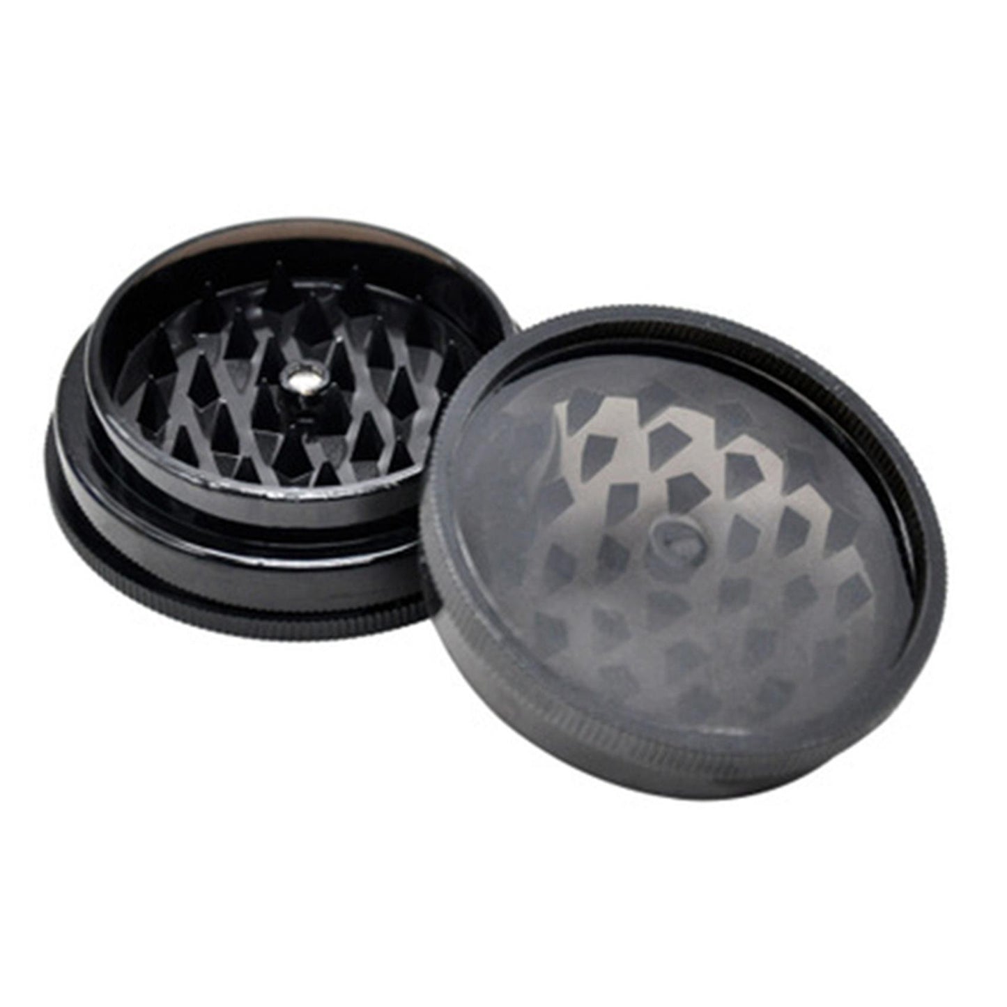 2x 63mm 2 Layer Plastic Tobacco Grinder Herb Grinder
