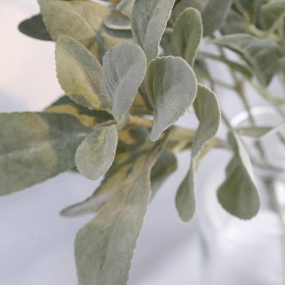 Faux Lambs Ear Stems 5pcs Artificial Greenery for Home Diy Craft