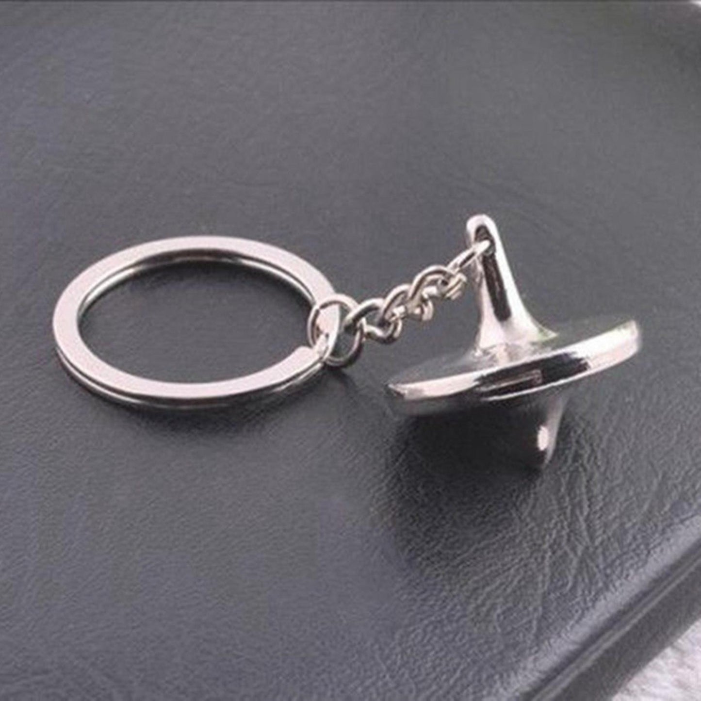 Zinc Alloy Silver Accurate Top Gyro Key Ring (color: Silver)