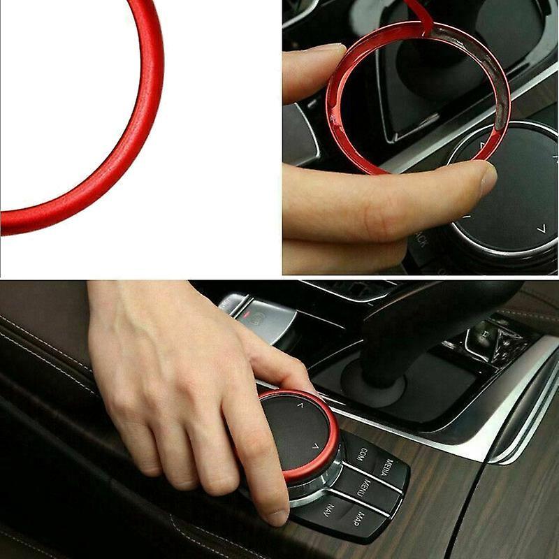 Red Aluminum Multimedia Knob Ring for -bmw 1 2 3 4 5 6 7 Series X3 X4