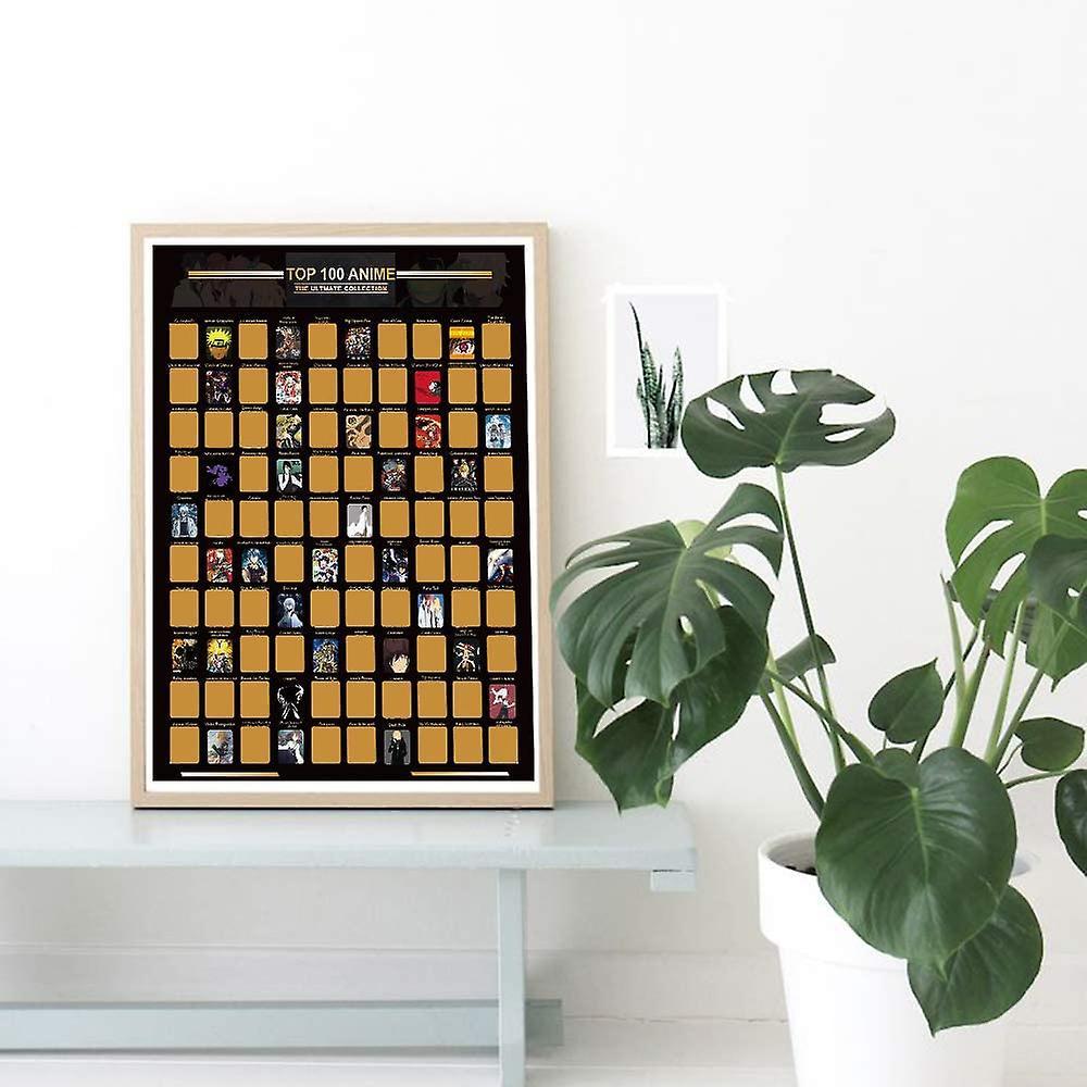 Top 100 Anime Scratch Off Poster - Great Gift for Anime Enthusiasts