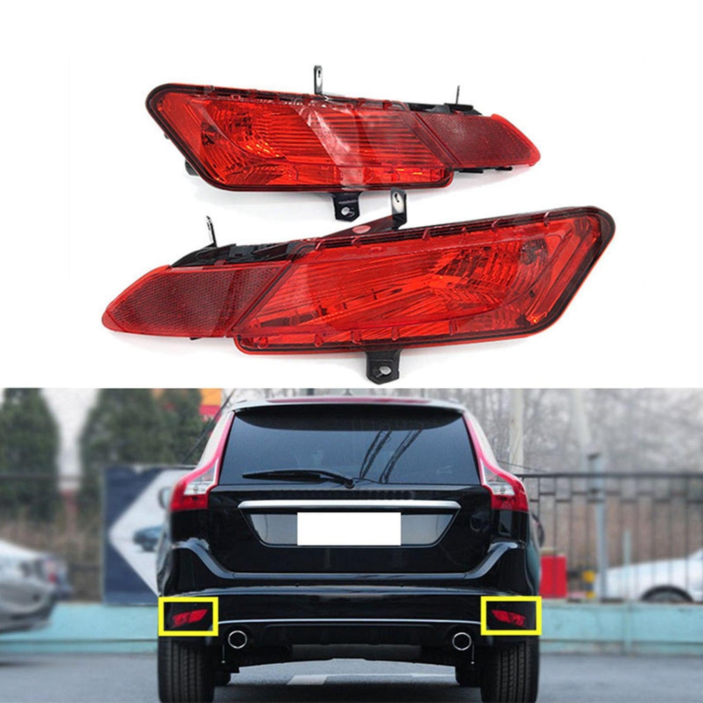 1 Pair Car Rear Bumper Fog Light Taillights for Volvo Xc60 2014-2017