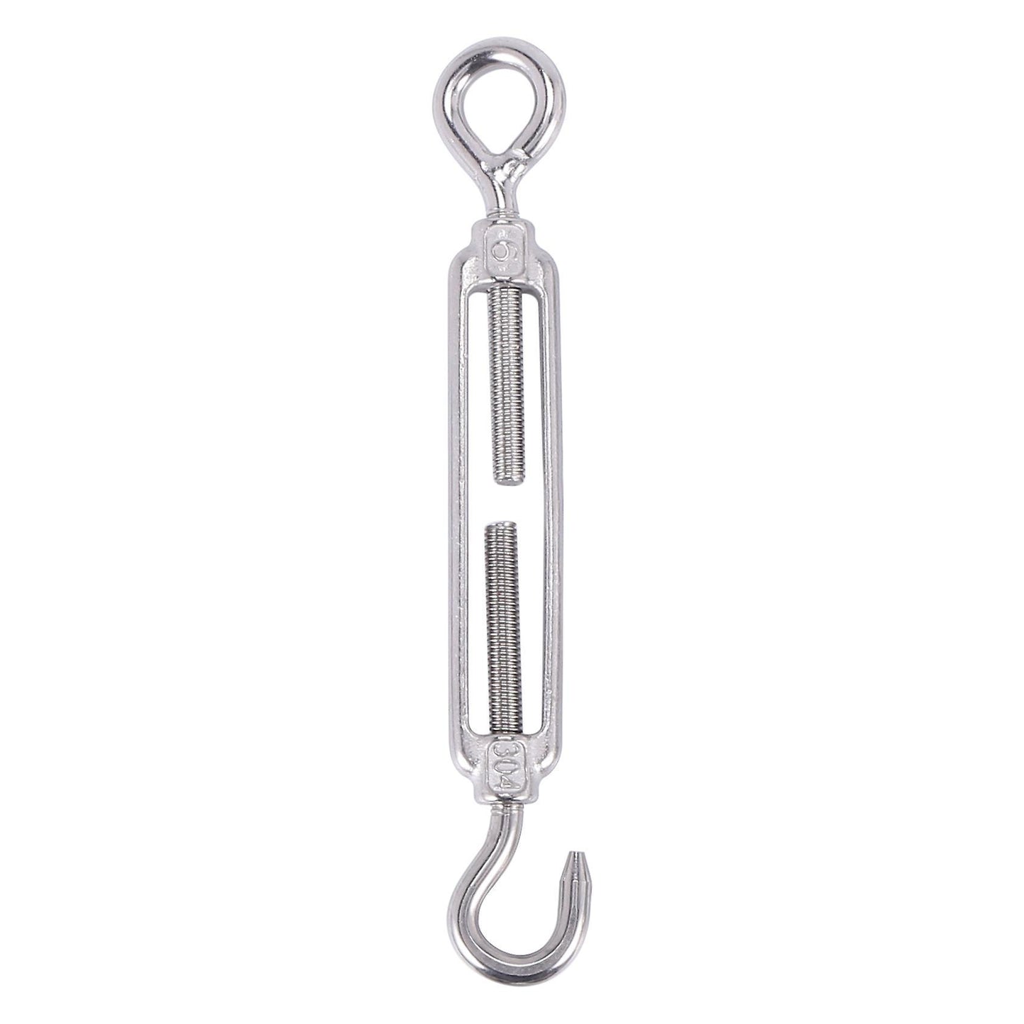 304 Stainless Steel Turnbuckle M6 Wire Rope Tensioner for Wood Post