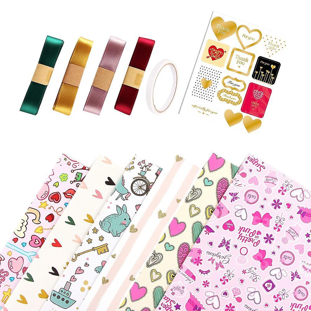 6 Sheets Gift Wrapping Paper,wrapping Paper with 6 Different Patterns