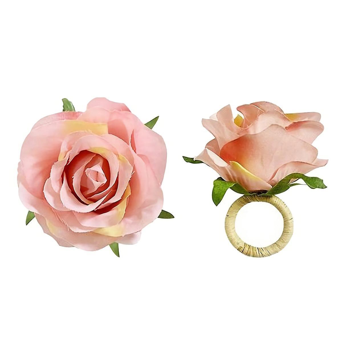 Handmade Champagne Rose 6pcs Napkin Rings for Home, Dining Room