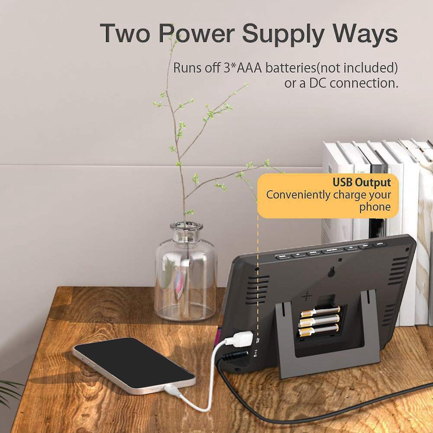 Weather Station Wireless Indoor Outdoor Digital Atomic Clock Us Plug