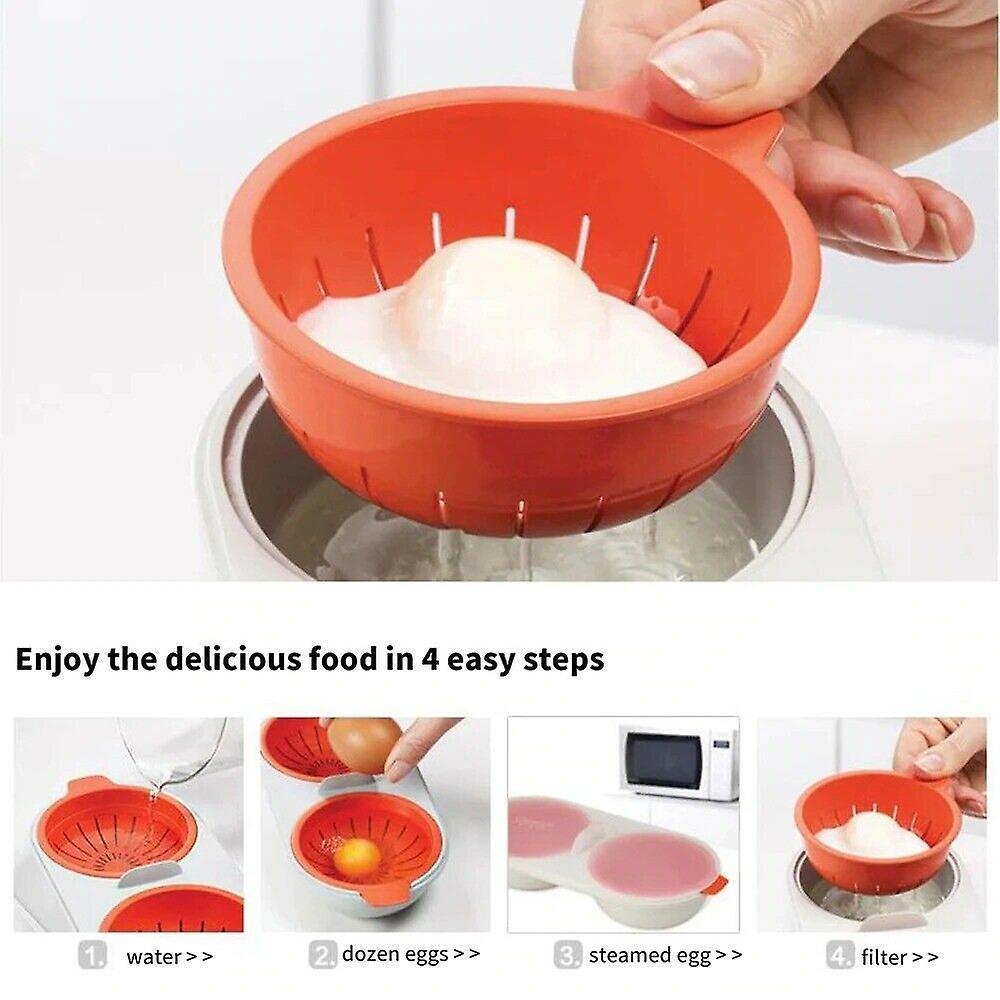 Draining Egg Boiler Set Double Layer Microwave Egg Poacher Breakfast