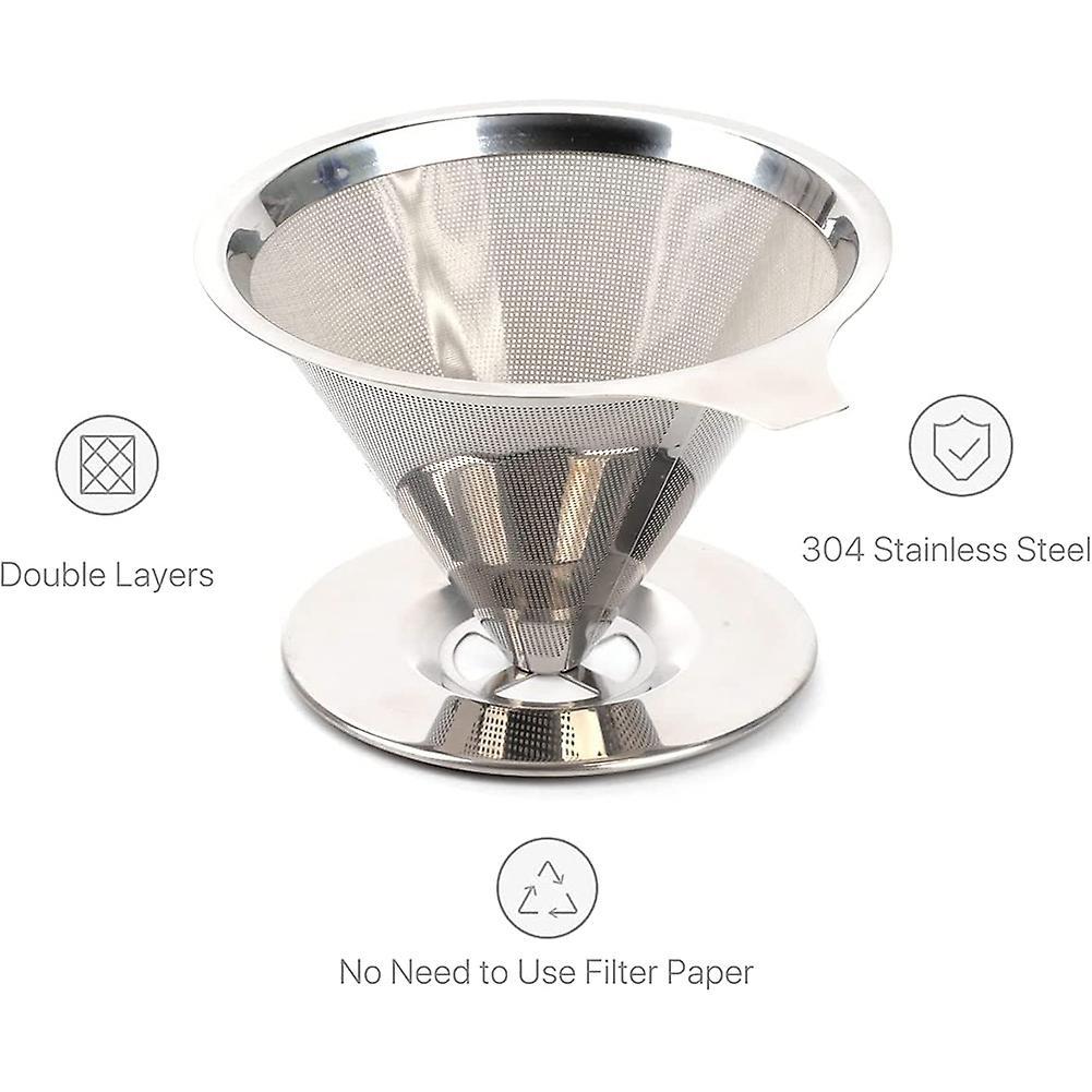Pour Over Coffee Dripper Reusable Drip Cone Coffee Filter Portable
