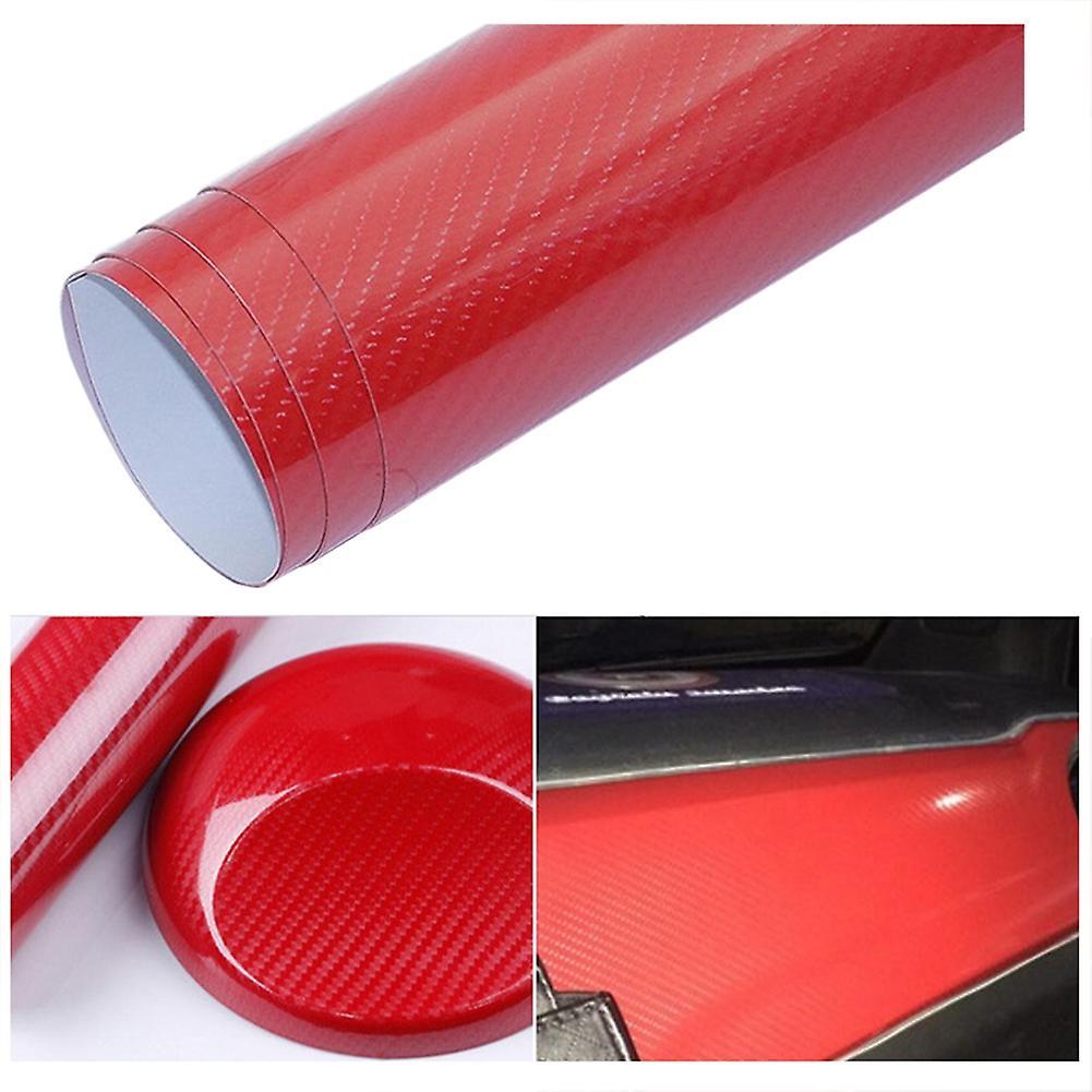 10cm X 152cm Super 5d Carbon Fiber Car Vinyl Film Red