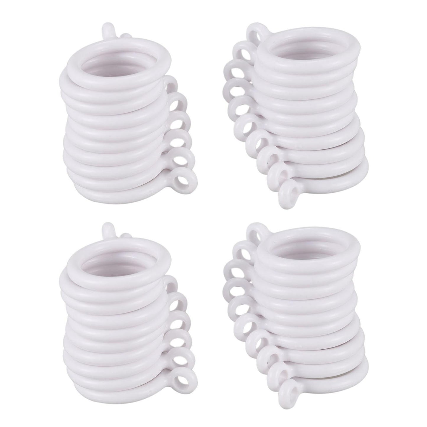 40x White 25mm Inner Plastic Curtain Rings