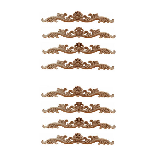 8pcs Wood Appliques and Onlays, Unpainted Diy Decorative Wood