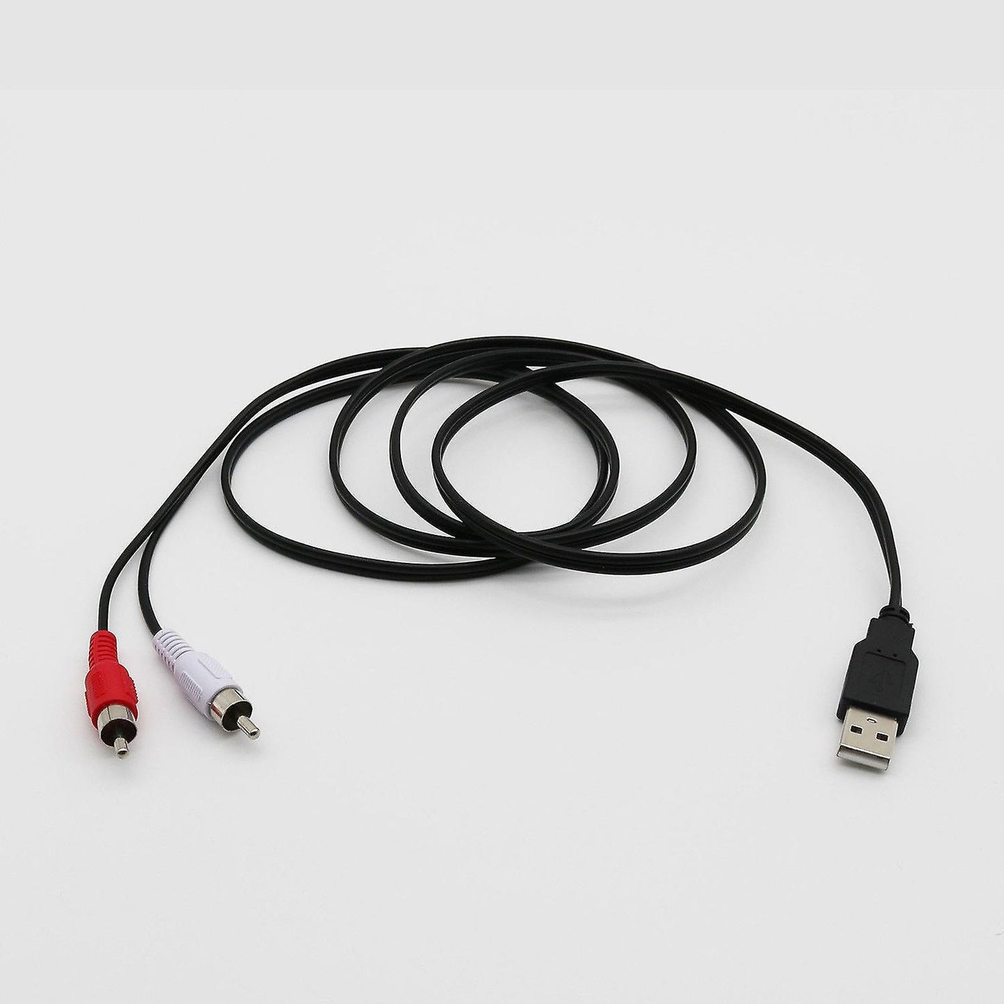 1.5m Usb A Male to 2x Rca Phono Av Cable Tv Aux Audio Video Adapter