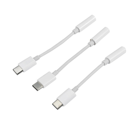 3pcs Type C to 3.5mm Headphone Audio Adapter(black)