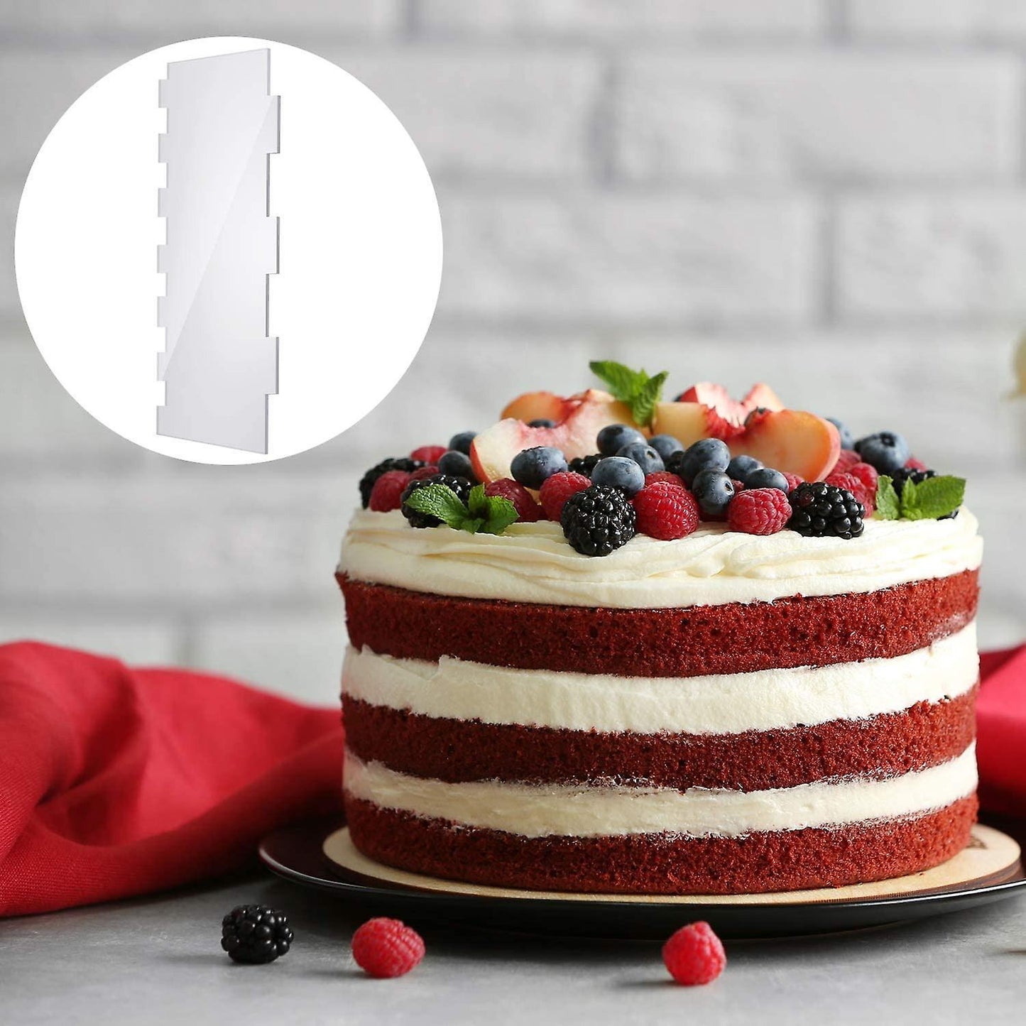 12 Inch Acrylic Cake Scraper and 9.5 Inch Cake Scraper for Cream