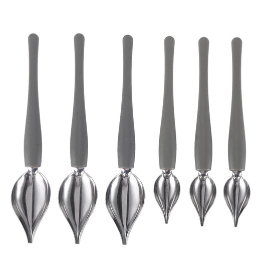 6 Pcs Art Pencil Stainless Steel Non-slip Chef Cooking Painting Spoon
