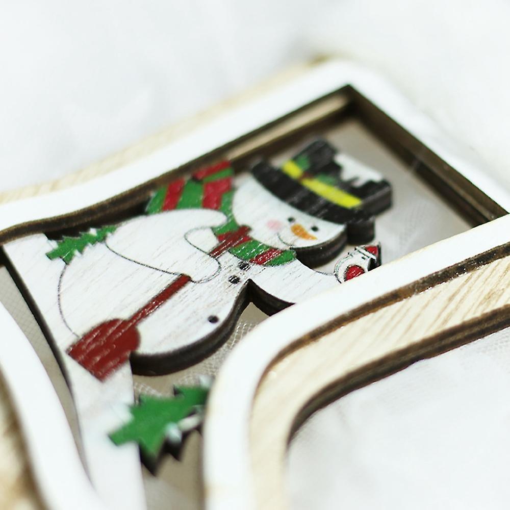 Sock Shape Christmas Pendant with Lanyard Wood Snowman Pattern