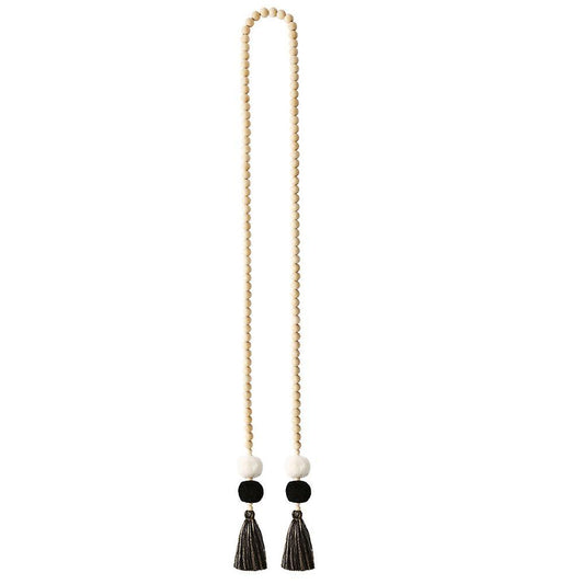 Bohemian Hair Ball Tassel Curtain Ornaments Home Decoration (black)