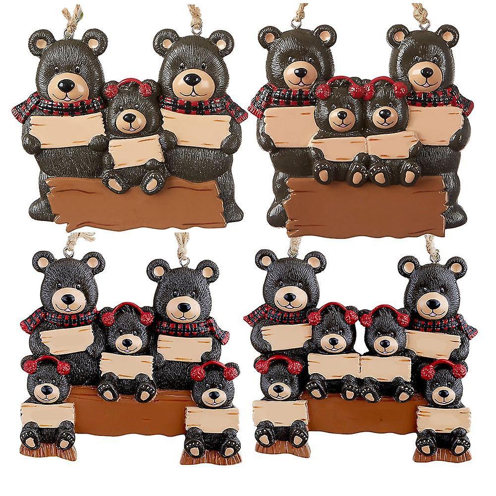 Christmas Tree Pendant Personalized Family Hanging Ornament 6 Bears