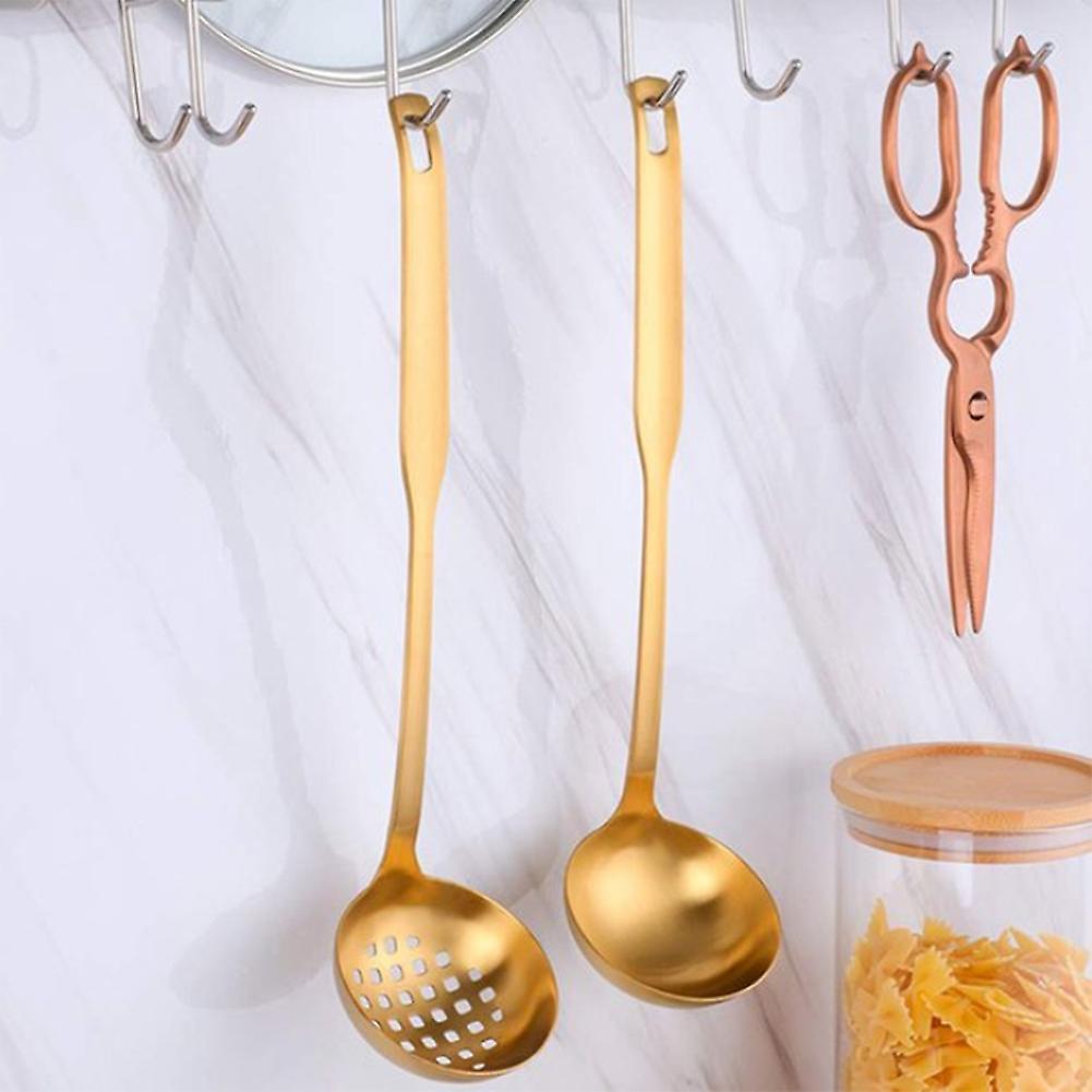Gold Soup Ladle Colander Set,stainless Steel Spoon,for Cooking(2 Pcs)