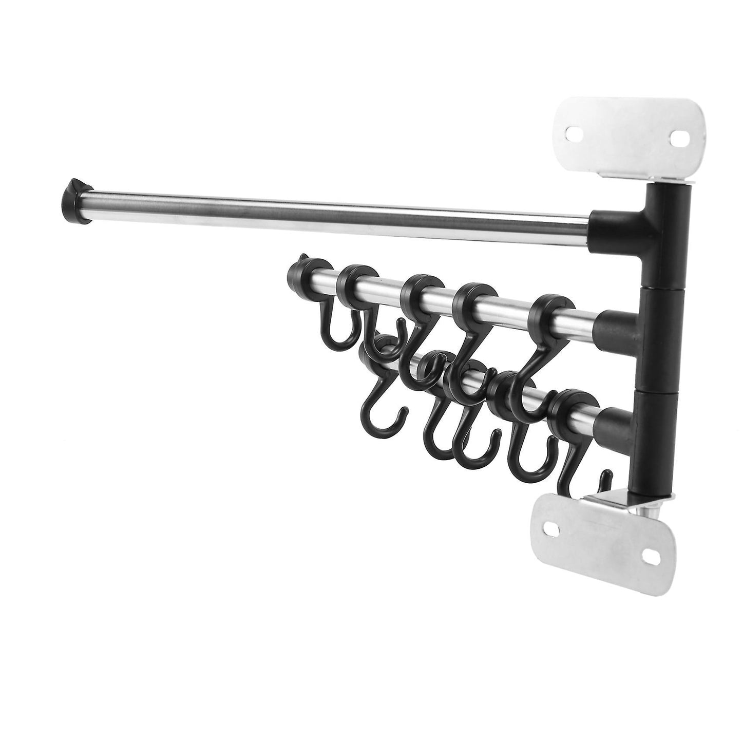 Hanging Rack Rail Organize Kitchen with 10 Utensil Removable S Hooks