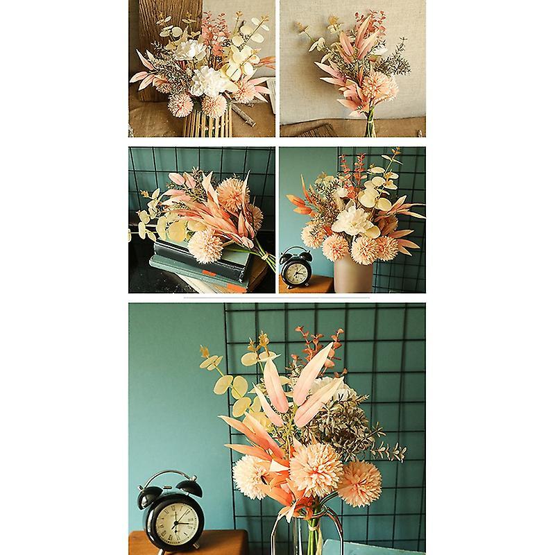 Dandelion Peony Hybrid Flower Bouquet Artificial Fake Autumn Flowers