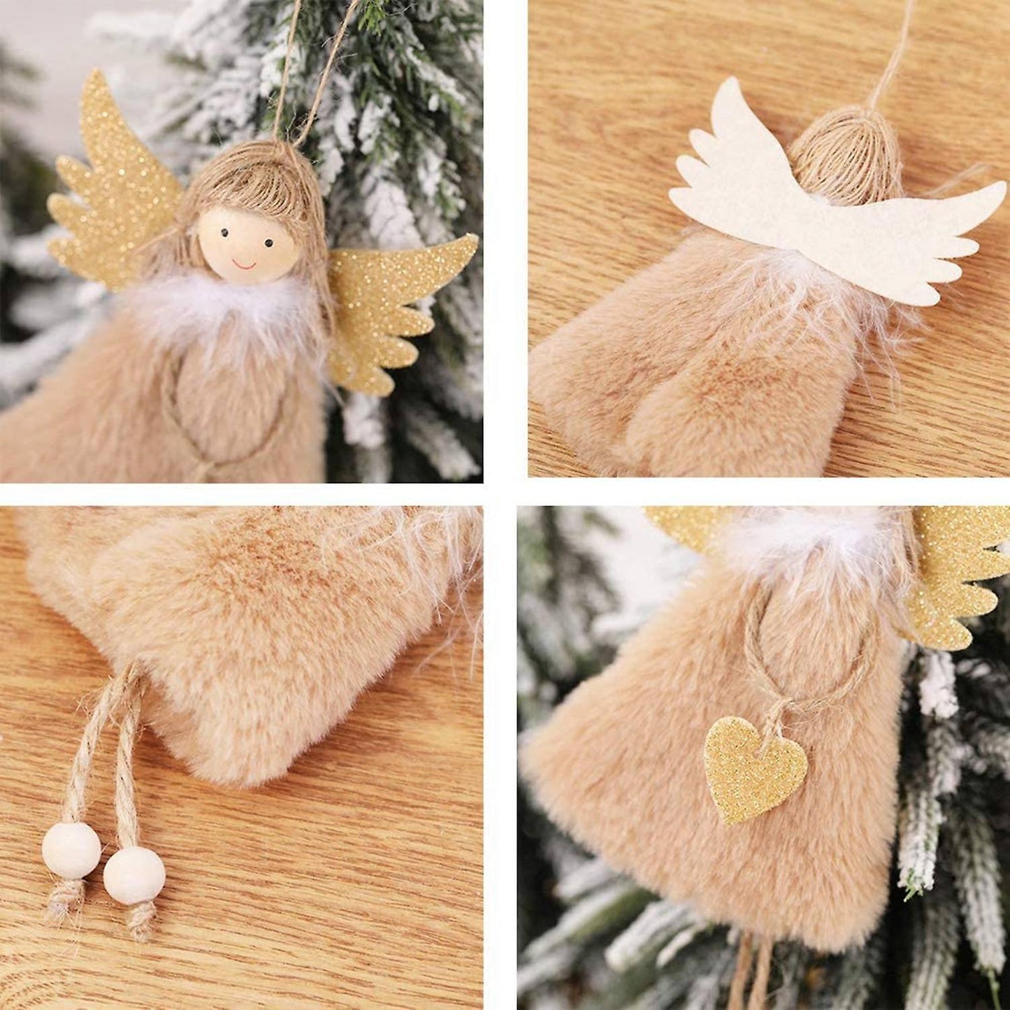 Christmas Angel Doll Hanging Ornaments Xmas Tree Decor Pink