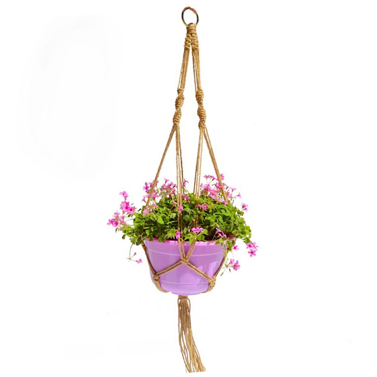 2 Pcs Macrame Plant Hanger Planter Basket Jute Rope 4 Legs 41 Inch