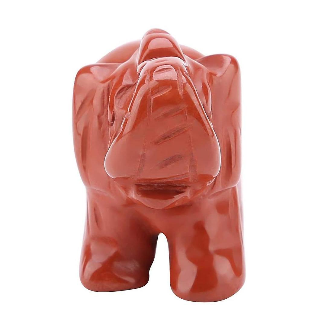 1.5 Inch Elephant Natural Stone Sculpture Crystal Ornaments(redstone)