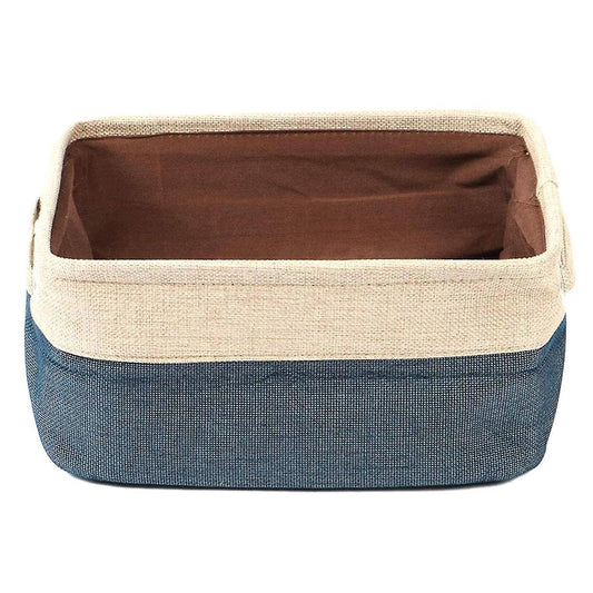 Storage Bins,fabric Storage Basket with Dual Handles Dark Blue S