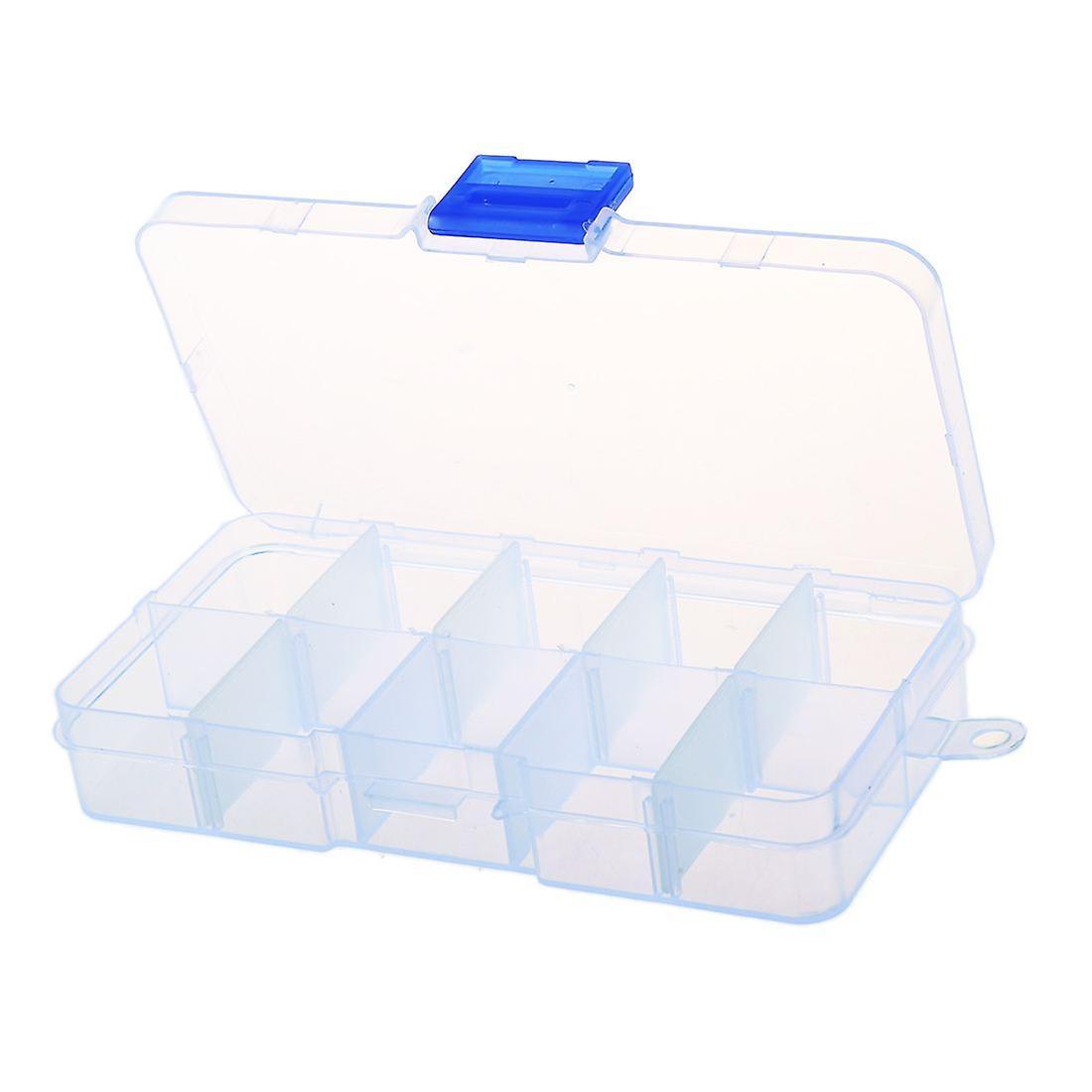 Clear Compartments False Nail Art Tips Storage Box Case
