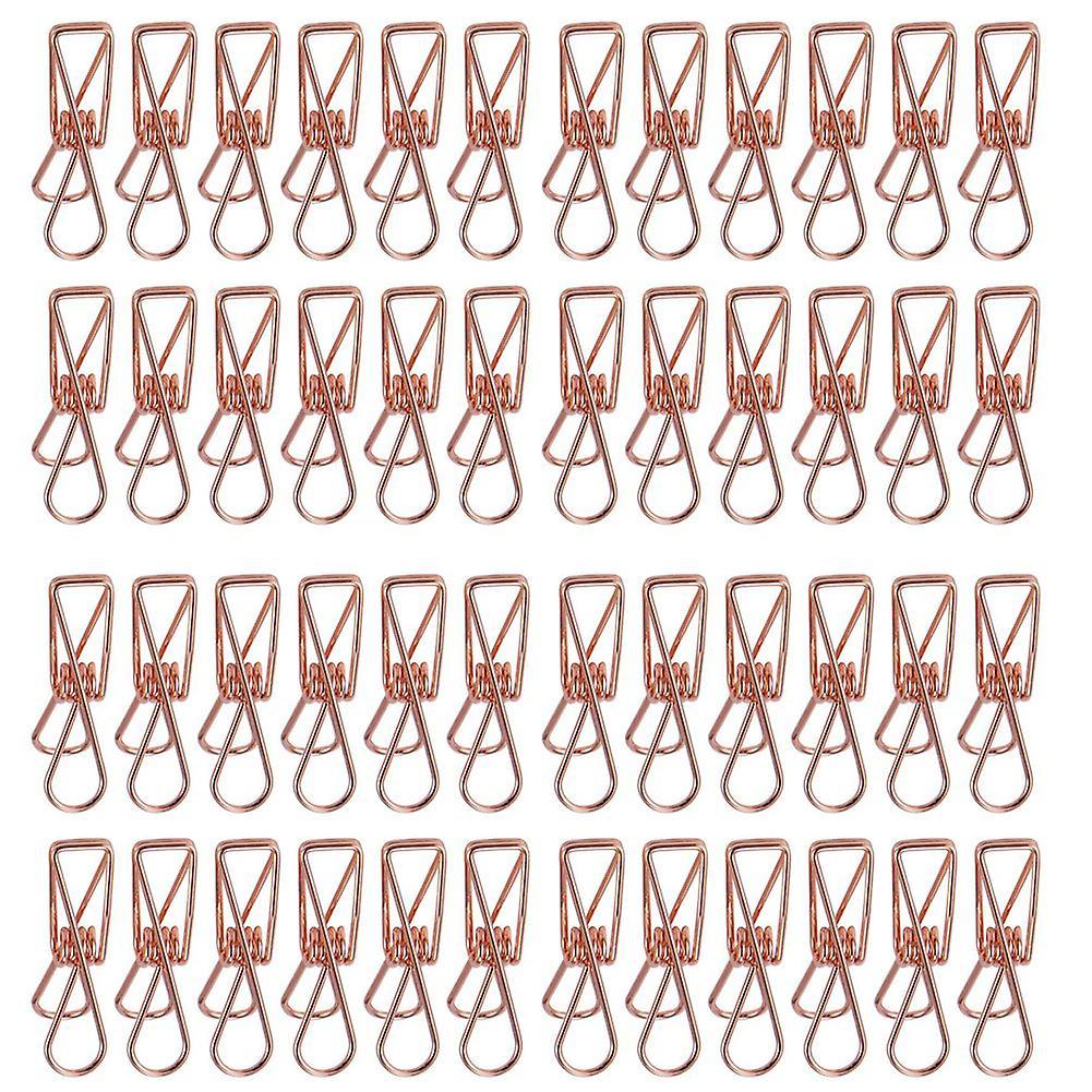 Pack Of 25 Rose Gold Small Metal Clips - Multi-purpose Clothesline