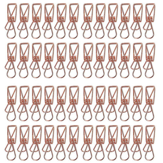 Pack Of 25 Rose Gold Small Metal Clips - Multi-purpose Clothesline