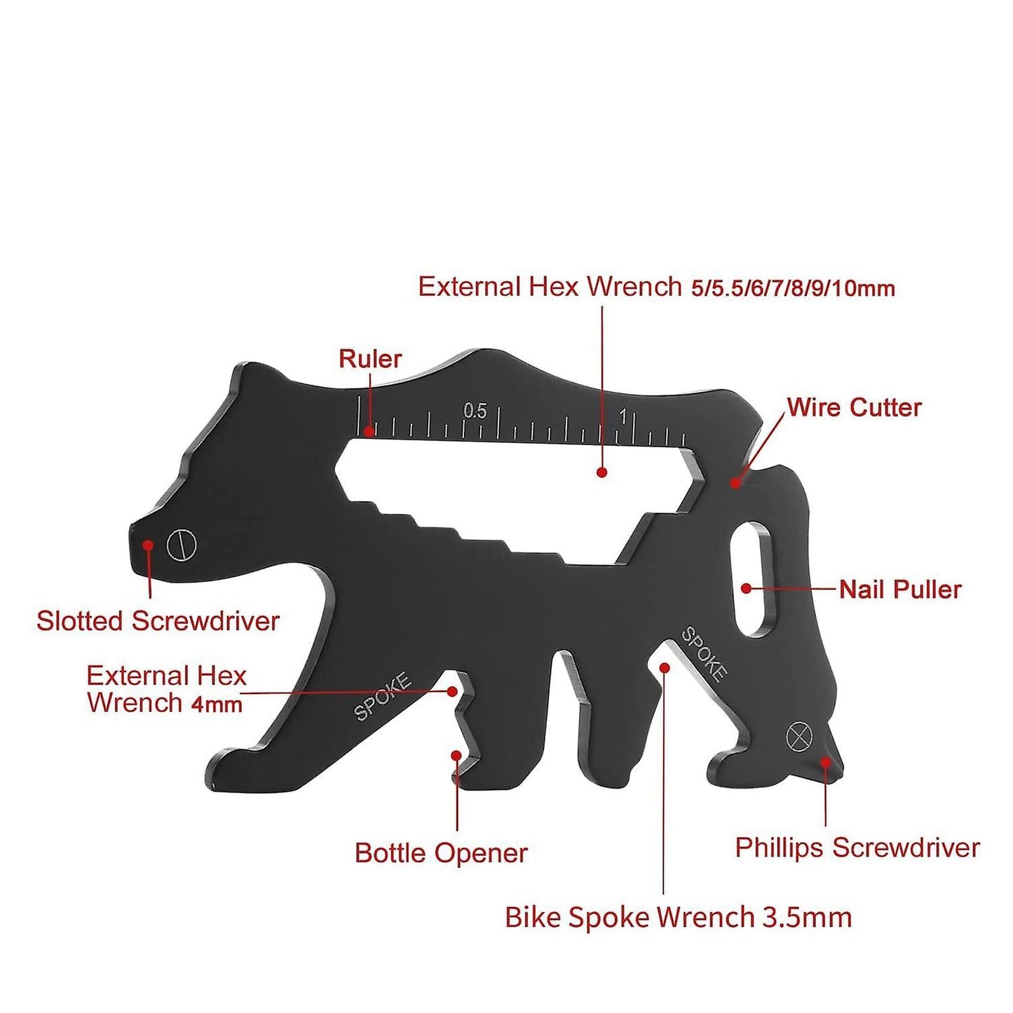 22-in-1 Snowflake Multitool with Multitool Card Snowflake Wrench C