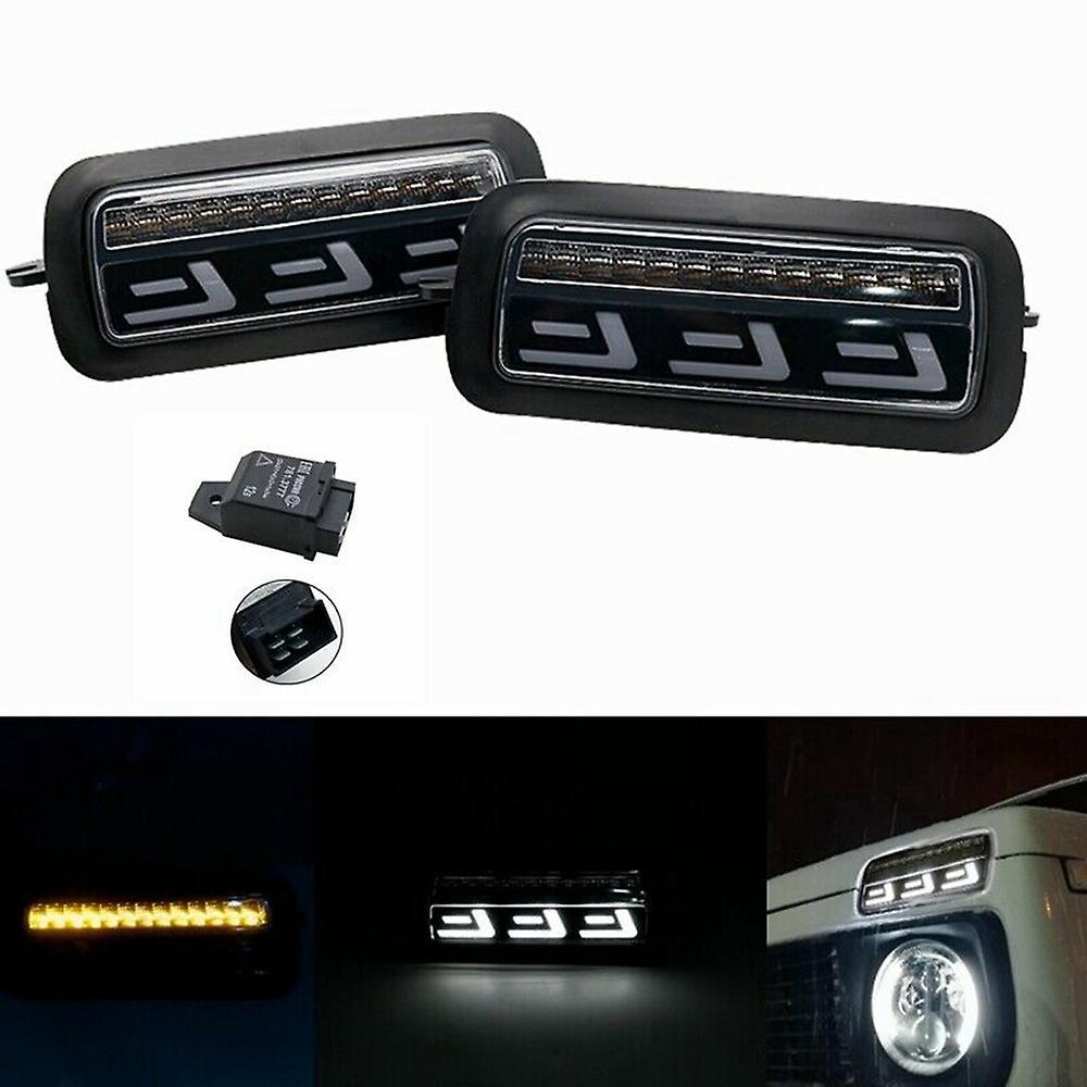 Led Daytime Running Lights Drl+amber Side Marker Light