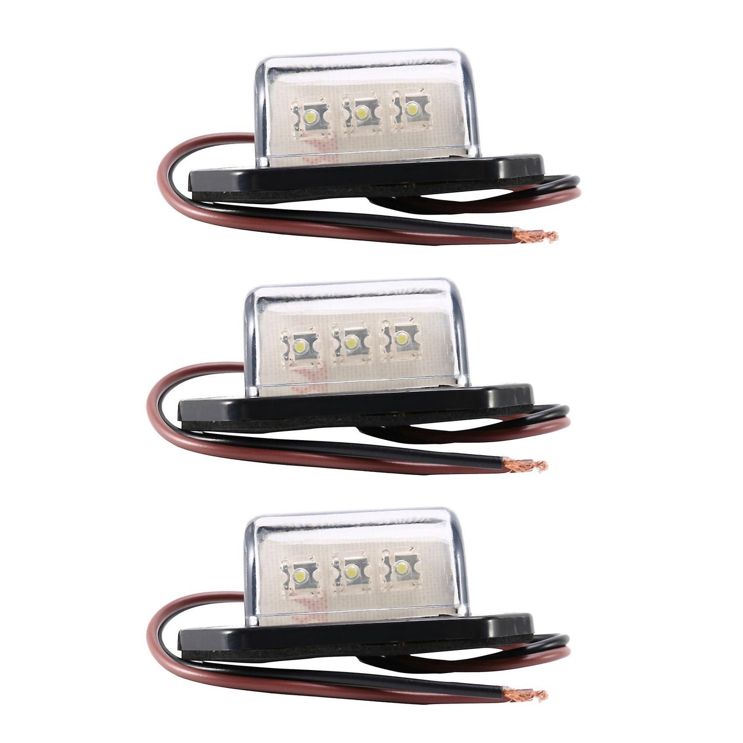 3x 12/24v 3 Led License Plate Tag Light Boat Rv Interior Step Lamp